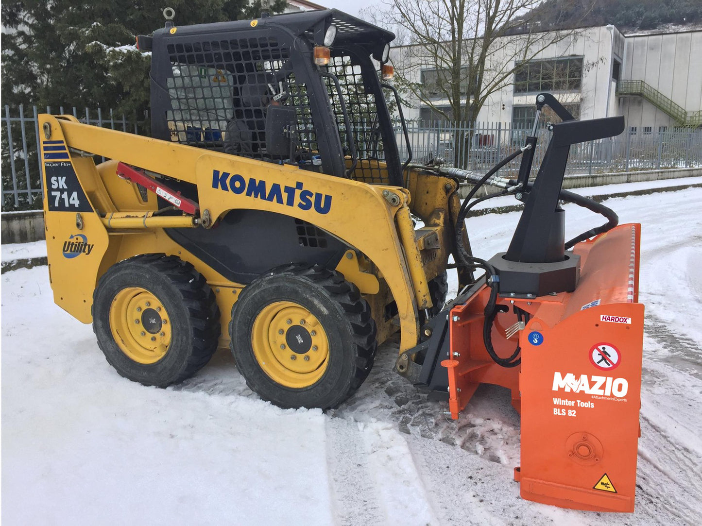 Mazio Winter Tools Two Stages Snow Blowers | Working Width 61"-98.4" | Hydraulic Flow Range 15-24 GPM | For Skid Steer Loaders
