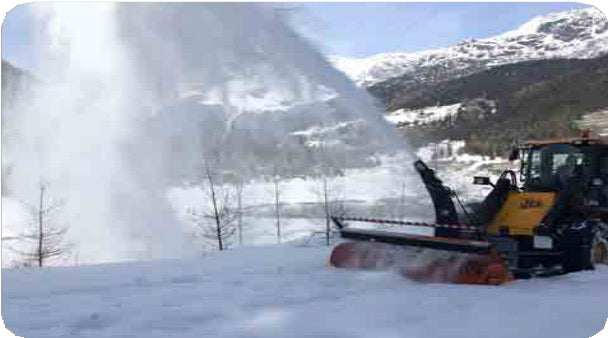 Mazio Winter Tools Two Stages Snow Blowers | Working Width 61"-98.4" | Hydraulic Flow Range 15-24 GPM | For Skid Steer Loaders