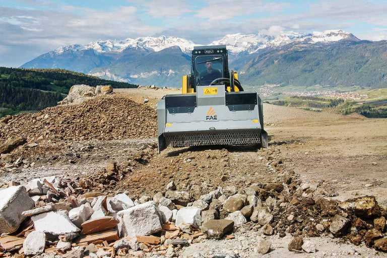 FAE | Stone Crusher | Model STC/SSL-150 | Width 62.6" | Hydraulic Flow 110–150 GPM | For Skid Steers