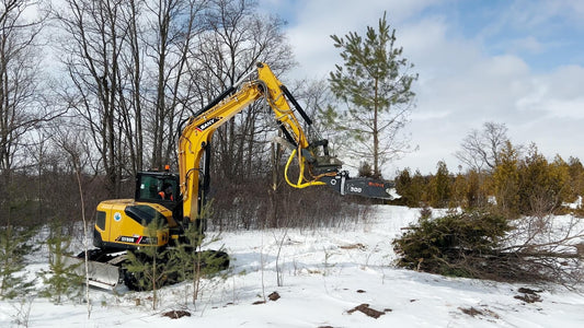 MDE Machinery | Tree Shear with Buncher | Model Koala 300R & STS-400R | Cutting Capacity 12" Inches | Machine Size 6.5-23 Tons | For Excavators