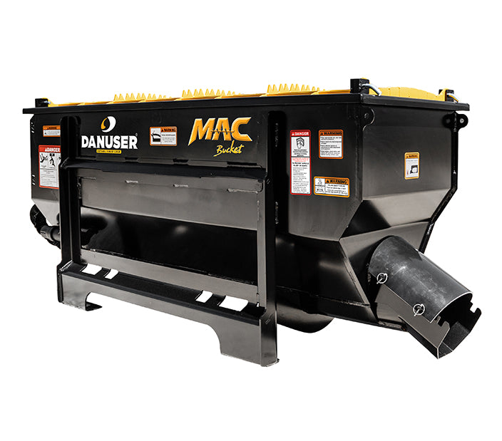 Danuser | MAC Bucket | Mixing & Conveying | Model 230400 | Rubber Auger | 26" Width | 1/2 Yard | Hydraulic Flow Up to 24 GPM | For Skid Steer