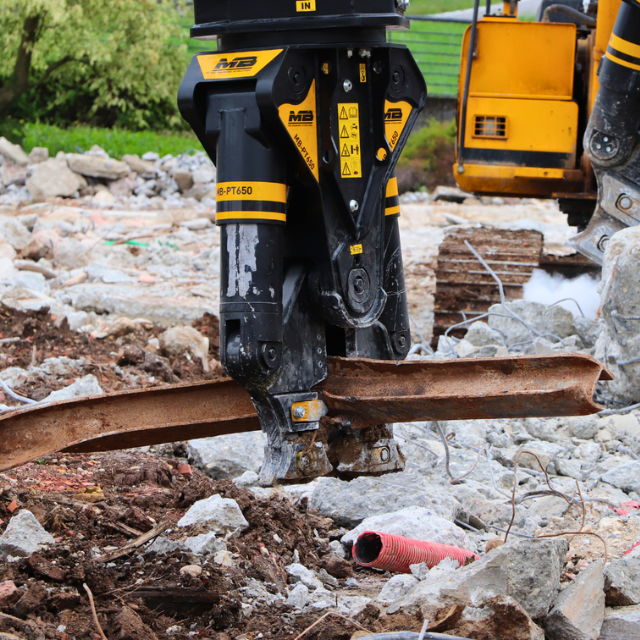 MB Crusher | Demolition Pulverizer | Model MB-PT650 | Overall Width 56" | Machine Size 6.5–13 Tons | For Excavators