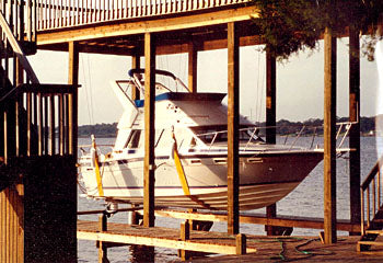 Boat Lift Distributors | 12,000 LB Classic Cradle Lift | Model BLD10000CLS2-1-1 | Length Up to 26' | Double Line System | 1.5 HP Motor | Travel Speed 1 ft/min | For Boathouses