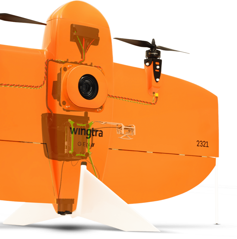 Wingtra | Wingtra One GEN II | VTOL Mapping Drone | 61 MP | Up to 59 Min Flight Time | 16 m/s Flight Speed | 6-25 MP Camera GIS & Engineering