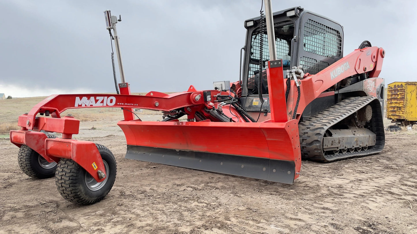 Mazio Dual Grader Dozer | Model GR 220/270 | Working Width 86.6"/106.3" | Hydraulic Flow Range 15–25 GPM | For Skid Steers