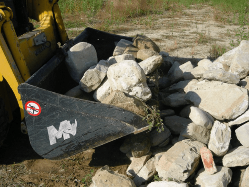 Mazio Rock Bucket Skid Steer Standard Bucket | Width 1250 to 2030 mm | Capacity 0.351 to 0.588 m³ | Weight 230 to 310 kg | For Skid Steer Loaders