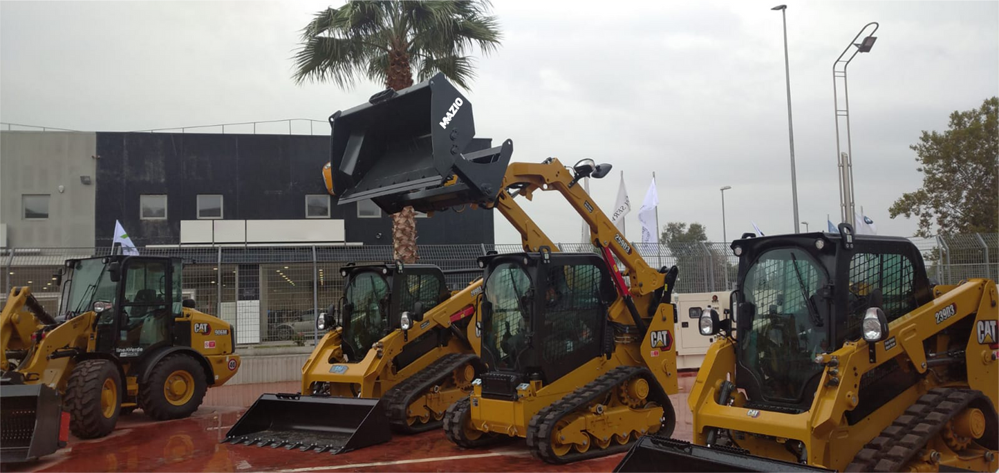 Mazio High Tip (Dump) Bucket SSL | Total Width 61"-85" | Hydraulic Flow Range 15–25 GPM | For Skid Steers