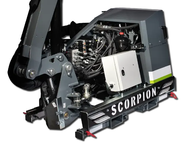 GreenTec Limb Trimmer High Reach | Scorpion 430 Plus w/ LRS1602 Quadsaw Limb Trimmer | Cutting Width 5'3" | Hydraulic Flow Range 25-52 GPM | For Skid Steers