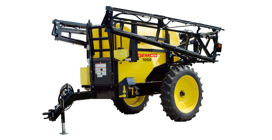 Demco | Big Wheel 50 Series Sprayer | Models 850 & 1050 Gallon | Hydraulic Front Fold Boom 45', 60' & 66' | Horsepower 120 To 200 HP | For Tractors
