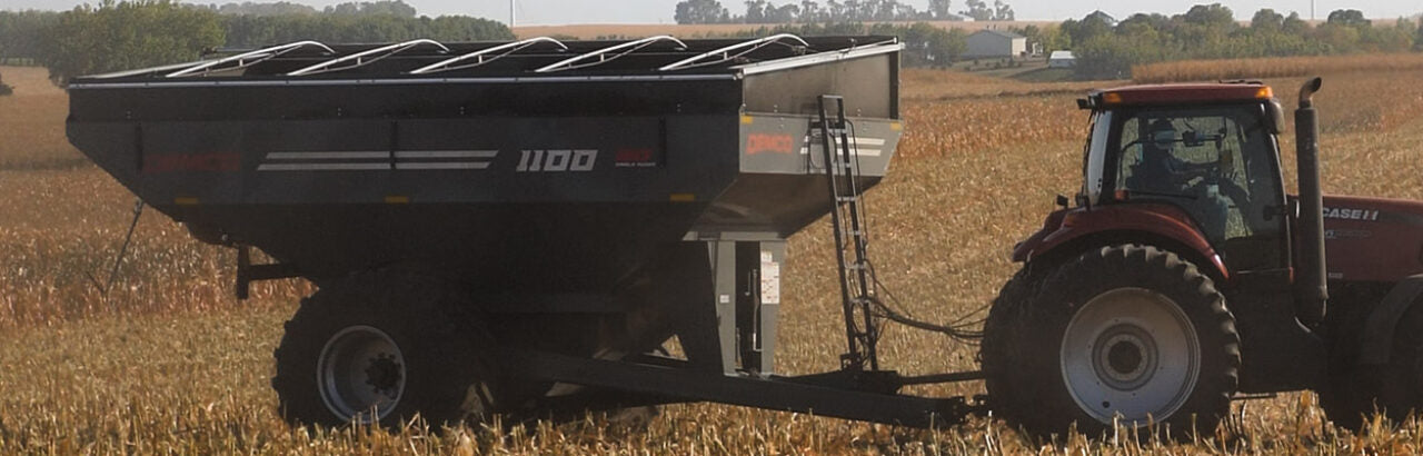 Demco Single Auger Grain Cart | Model 1000 & 1100 | Total Weight 12,920 To 13,110 lbs | Horsepower 175+ HP | For Tractors