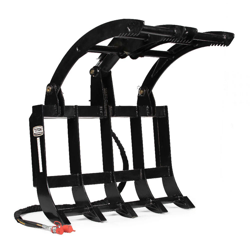 Titan Attachments Economy Root Grapple Rake | Width 48" inches | Hydraulic Flow 11-16 GPM | For Skid Steers