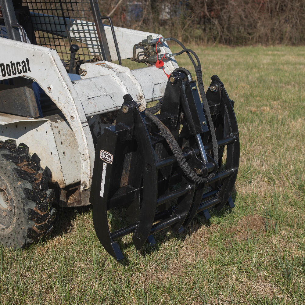 Titan Attachments Economy Root Grapple Rake | Width 48" inches | Hydraulic Flow 11-16 GPM | For Skid Steers