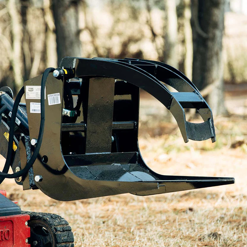 Titan Attachments Log Grapple | 26" Width | 42" Jaw Opening | 3,000 PSI Cylinder | 6–12 GPM Oil Flow | For Mini Skid Steers