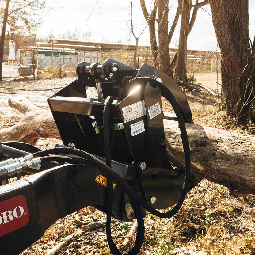 Titan Attachments Log Grapple | 26" Width | 42" Jaw Opening | 3,000 PSI Cylinder | 6–12 GPM Oil Flow | For Mini Skid Steers