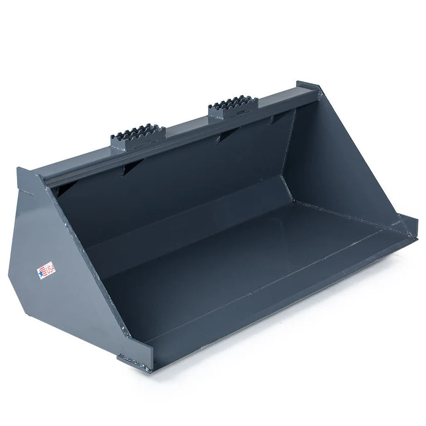 Titan Attachments Dirt Bucket | Bolt-On 1″ Edge | 5′–6′ Widths | 360–410 lb | Oil Flow Range 15–25 GPM | For Skid Steers