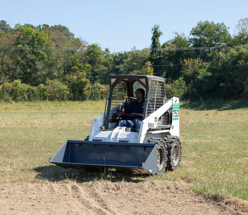 Titan Attachments Dirt Bucket | Bolt-On 1″ Edge | 5′–6′ Widths | 360–410 lb | Oil Flow Range 15–25 GPM | For Skid Steers
