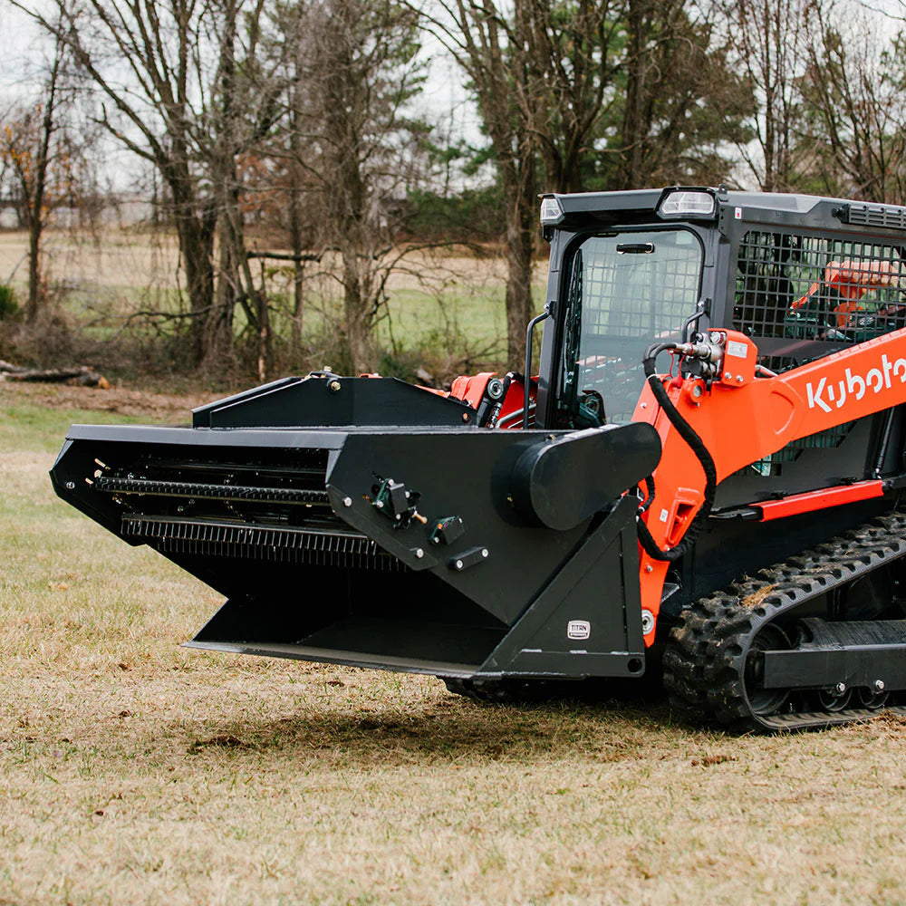 Titan Attachments Hydraulic Landscape Rake | Overall Width 66" inches | Hydraulic Flow Rate 16–22 GPM | For Skid Steer
