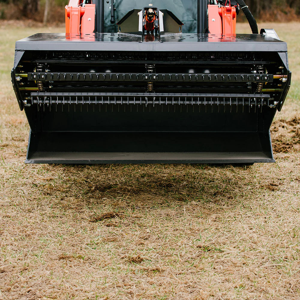 Titan Attachments Hydraulic Landscape Rake | Overall Width 66" inches | Hydraulic Flow Rate 16–22 GPM | For Skid Steer