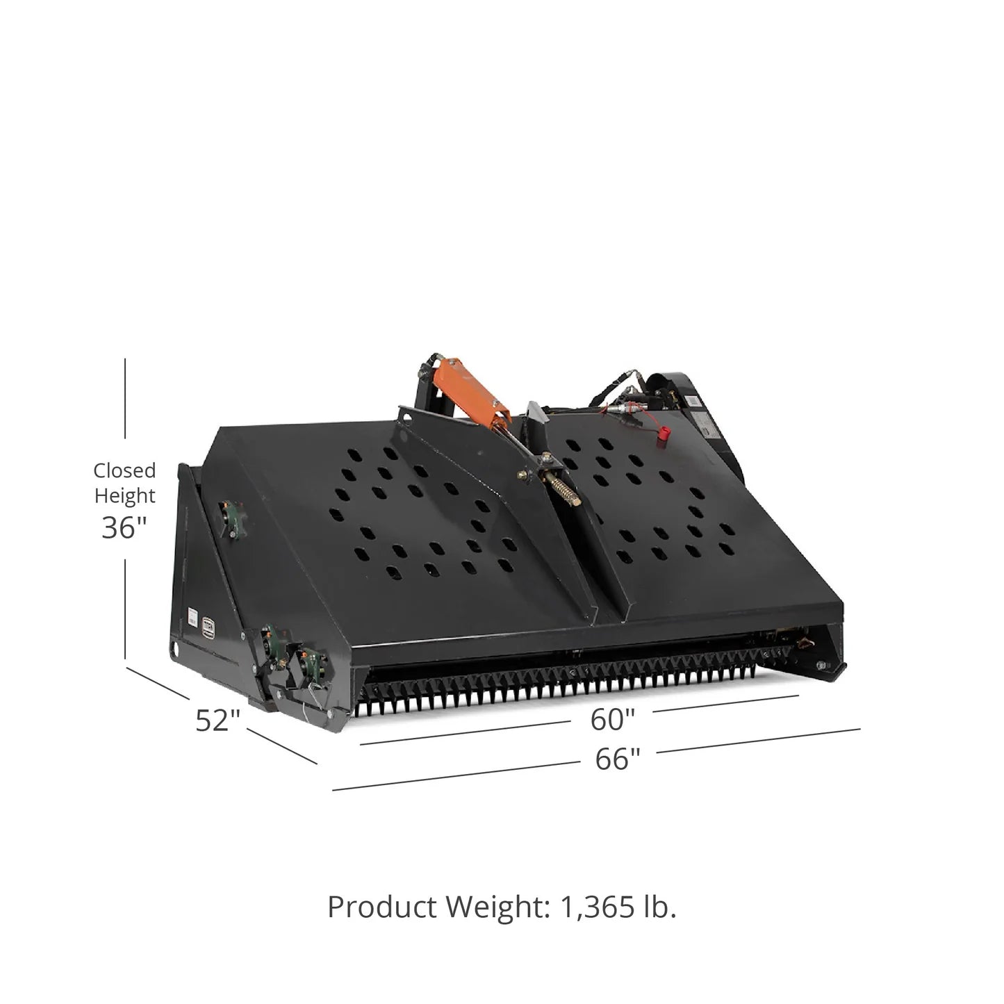Titan Attachments Hydraulic Landscape Rake | Overall Width 66" inches | Hydraulic Flow Rate 16–22 GPM | For Skid Steer