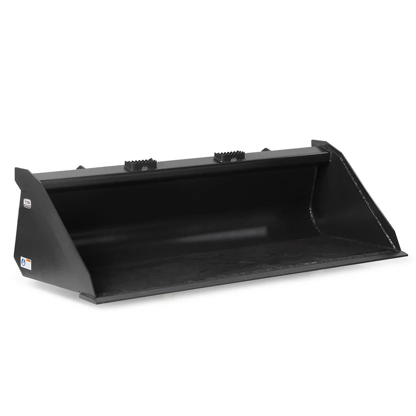Titan Attachments Low Profile Dirt Bucket | Grade 50 Steel | 60"–72" Width | 15.5–18.5 cu ft | 12–25 GPM Oil Flow | For Skid Steers