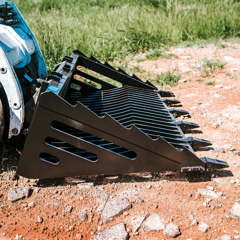 Titan Attachments Skeleton Rock Bucket | 3" Tine Spacing | 562–772 lb | Oil Flow 12–25 GPM | For Skid Steers