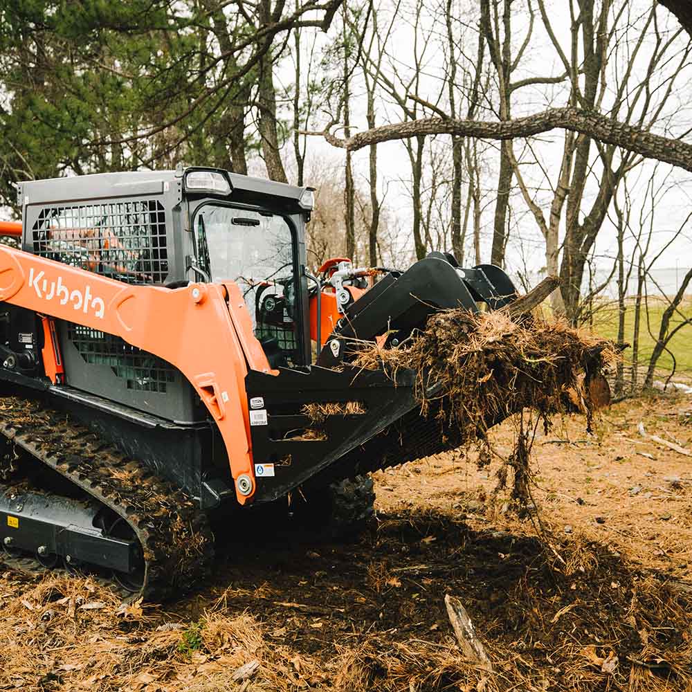 Titan Attachments Fine Grade Skeleton Rock Grapple Rake | Width 60", 72" & 82" inches | Hydraulic Flow 11-20 GPM | For Skid Steers