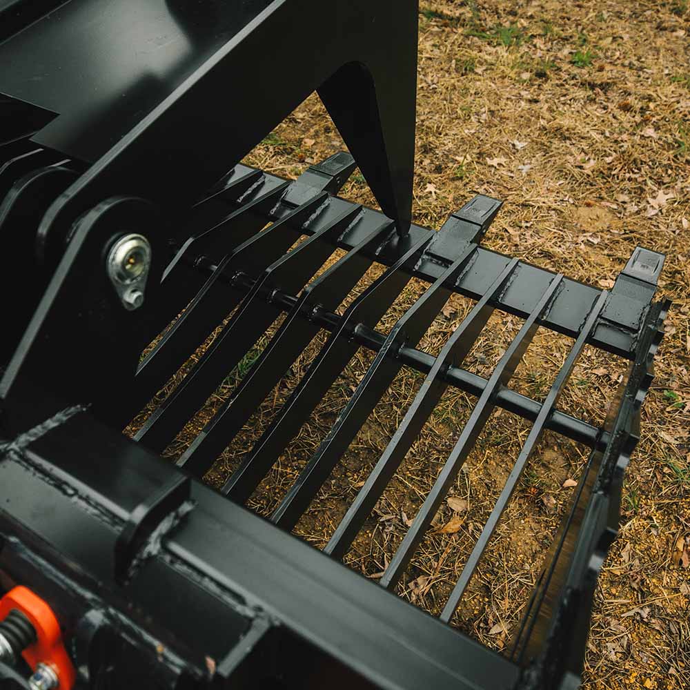 Titan Attachments Fine Grade Skeleton Rock Grapple Rake | Width 60", 72" & 82" inches | Hydraulic Flow 11-20 GPM | For Skid Steers