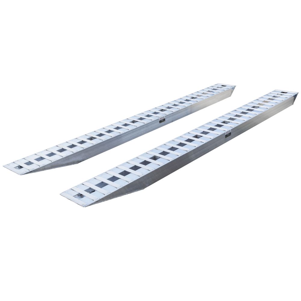 Heavy Duty Ramps Aluminum Car Trailer Ramps | Model 12-16-168-02 | Size 14' L x 16" W | 12,000 lb. Per Axle Capacity | Horsepower 23 HP | For Trailers, Trucks & Equipment Hauling