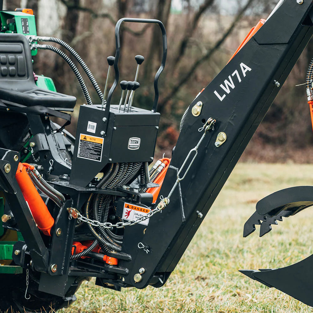 Titan Attachments 3-Point Backhoe with Thumb Excavator | Digging Depth 6' & 7' Ft | Horsepower 30+ HP | For Tractors