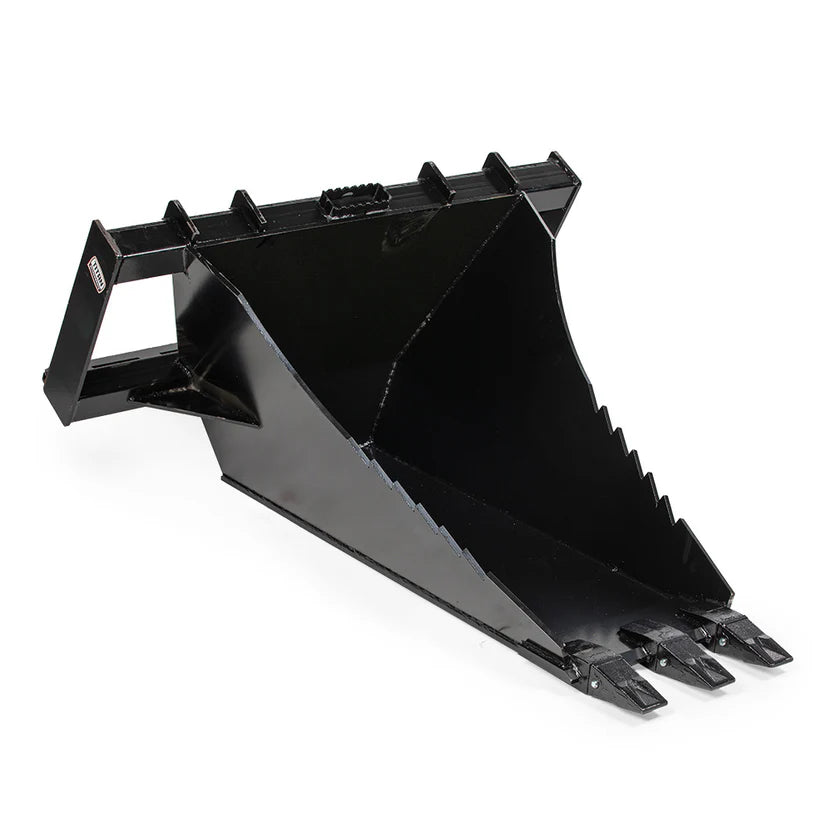 Titan Attachments Stump Bucket | Extreme HD | 0.5" Serrated Edge | 46" Width | Oil Flow Range 10–25 GPM | For Skid Steers