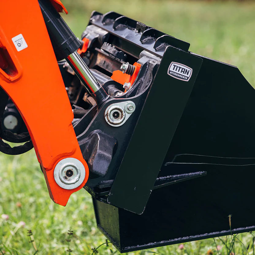 Titan Attachments Stump Bucket | Extreme HD | 0.5" Serrated Edge | 46" Width | Oil Flow Range 10–25 GPM | For Skid Steers