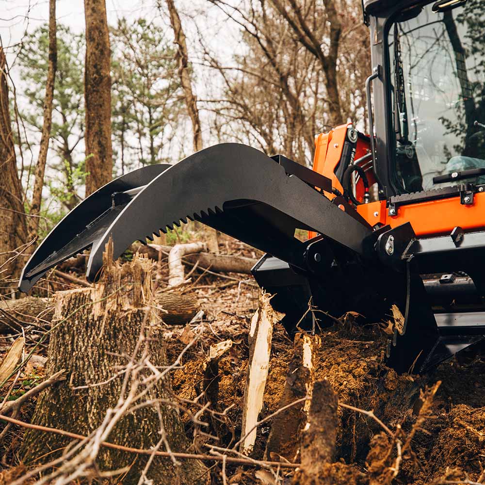 Titan Attachments Extreme Duty Stump Bucket Grapple | Overall Width 46" Inches | Hydraulic Flow 11-20 GPM | For Skid Steer