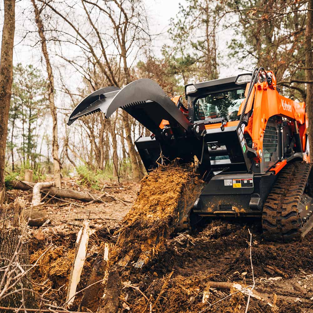 Titan Attachments Extreme Duty Stump Bucket Grapple | Overall Width 46" Inches | Hydraulic Flow 11-20 GPM | For Skid Steer