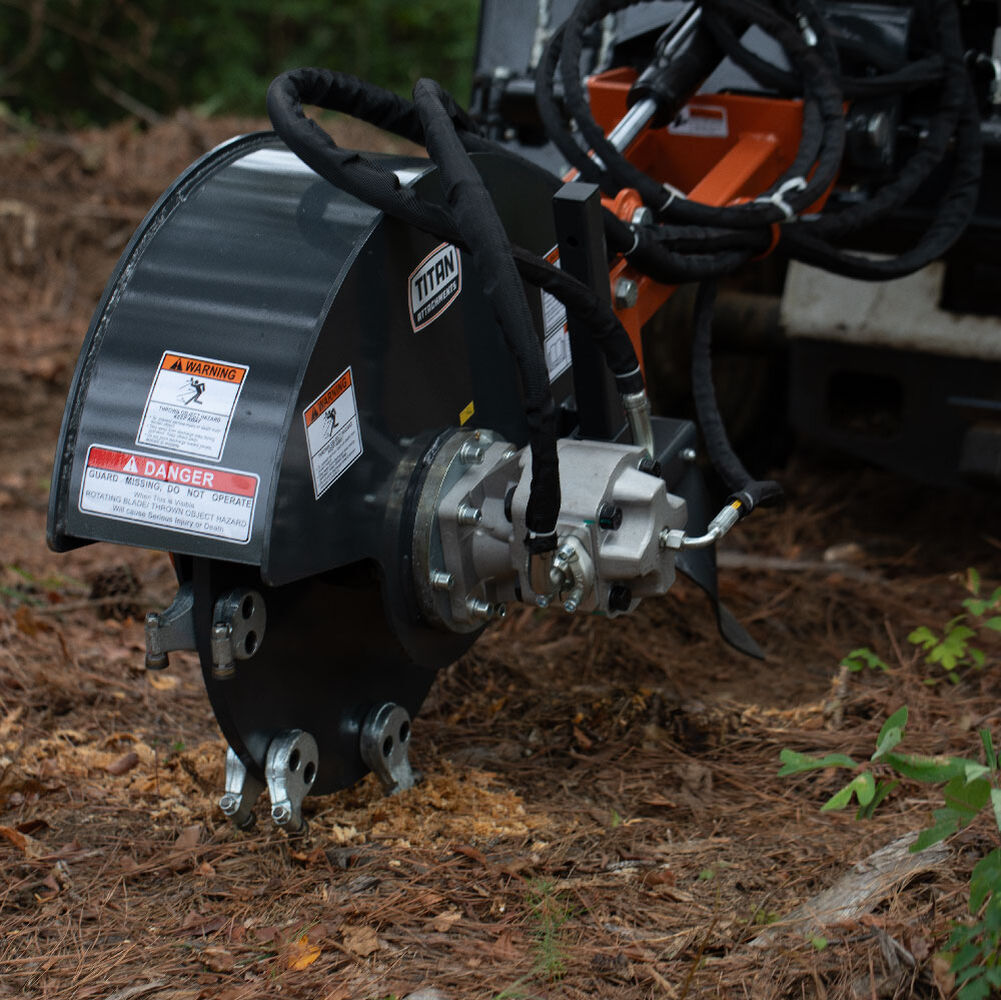 Titan Attachments Stump Grinder V2 | 16 Number of Cutting Teeth | For Skid Steer