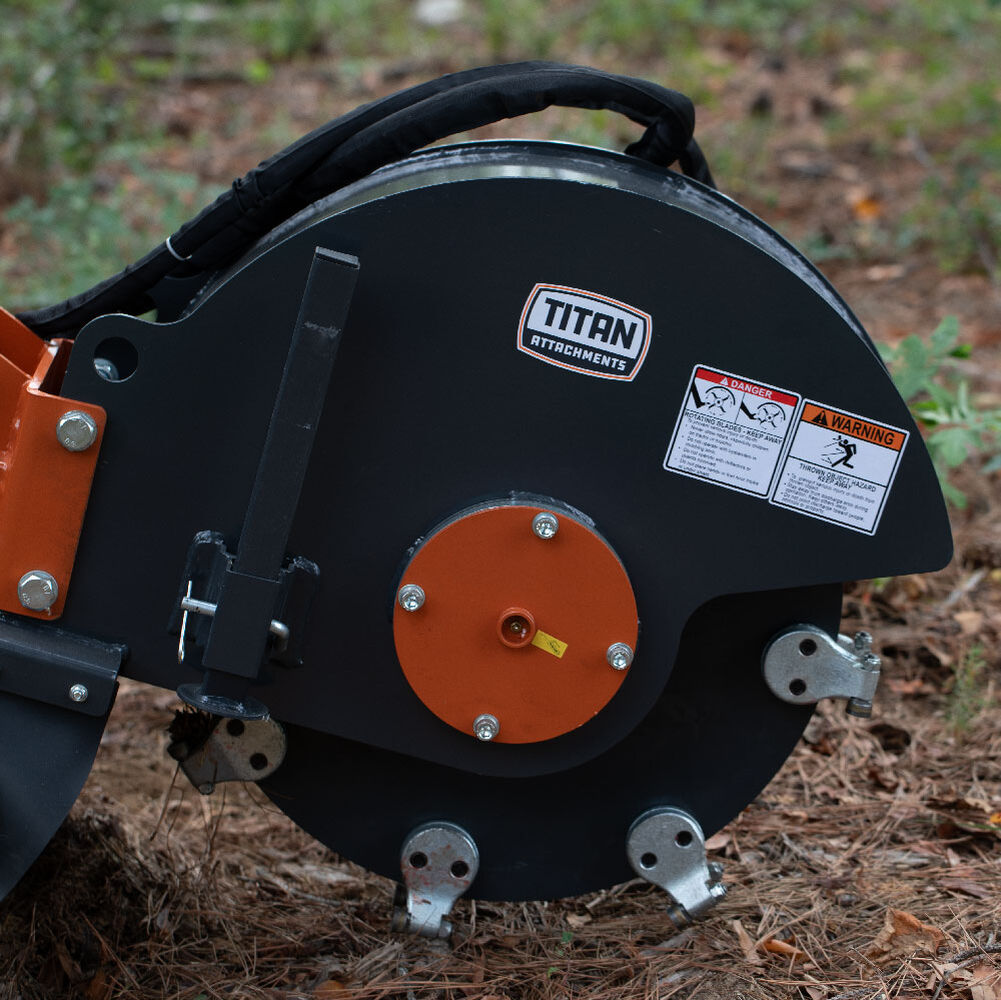 Titan Attachments Stump Grinder V2 | 16 Number of Cutting Teeth | For Skid Steer