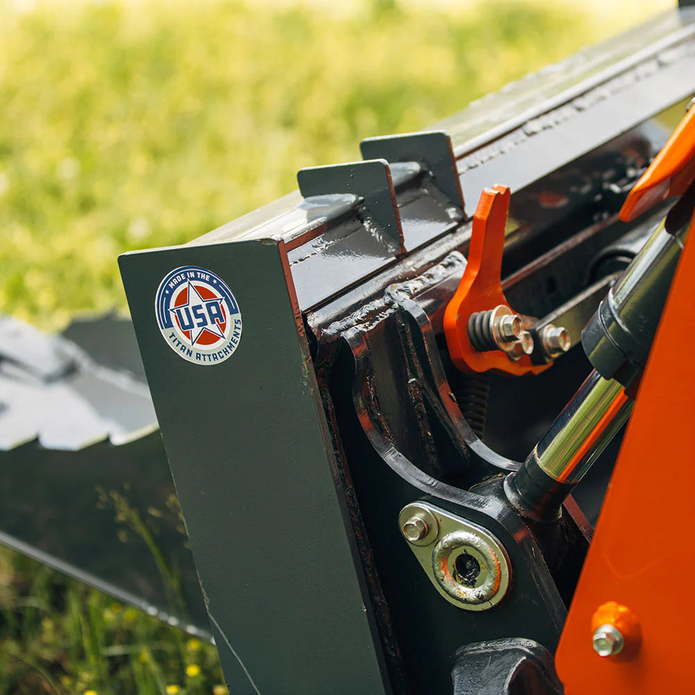 Titan Attachments Stump Bucket | Serrated 0.5" Blade | 45" Width | Oil Flow Range 12–22 GPM | For Skid Steer Loaders