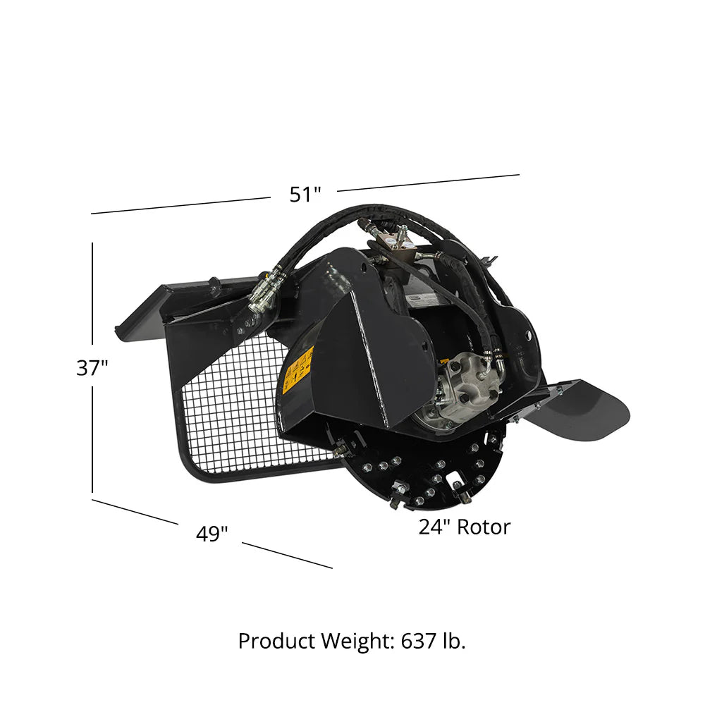 Titan Attachments Standard Duty Stump Grinder | 6.7" Cutting Depth | For Skid Steer