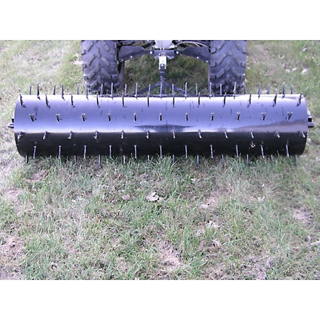Field Tuff 60" Wide Drum Spike Aerator – Tow-Behind with 40-Gallon Capacity For ATV/ UTV/ Lawn Tractor