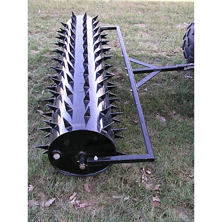 Field Tuff 60" Wide Drum Spike Aerator – Tow-Behind with 40-Gallon Capacity For ATV/ UTV/ Lawn Tractor