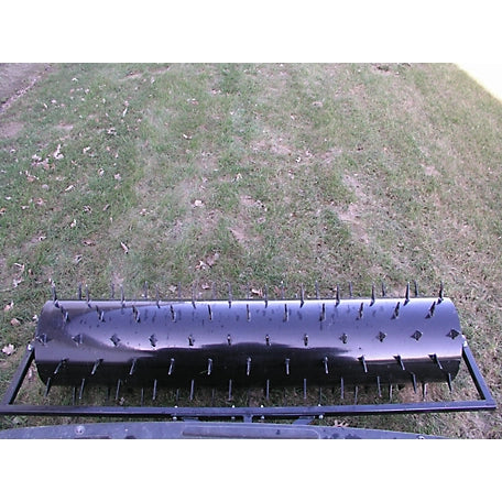 Field Tuff 60" Wide Drum Spike Aerator – Tow-Behind with 40-Gallon Capacity For ATV/ UTV/ Lawn Tractor