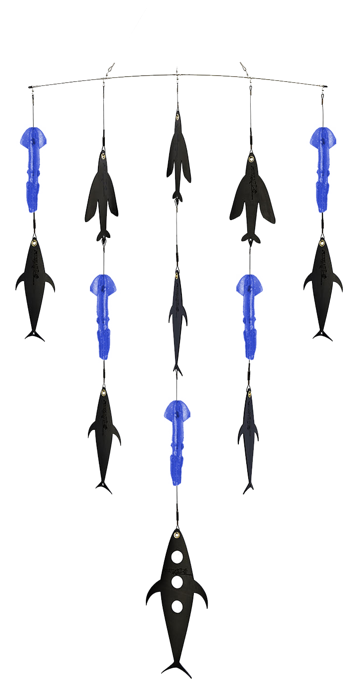 Fish Razr Tackle Spreader Bar With Flapz And Squid | 36" Length | For Pelagic Game Fish
