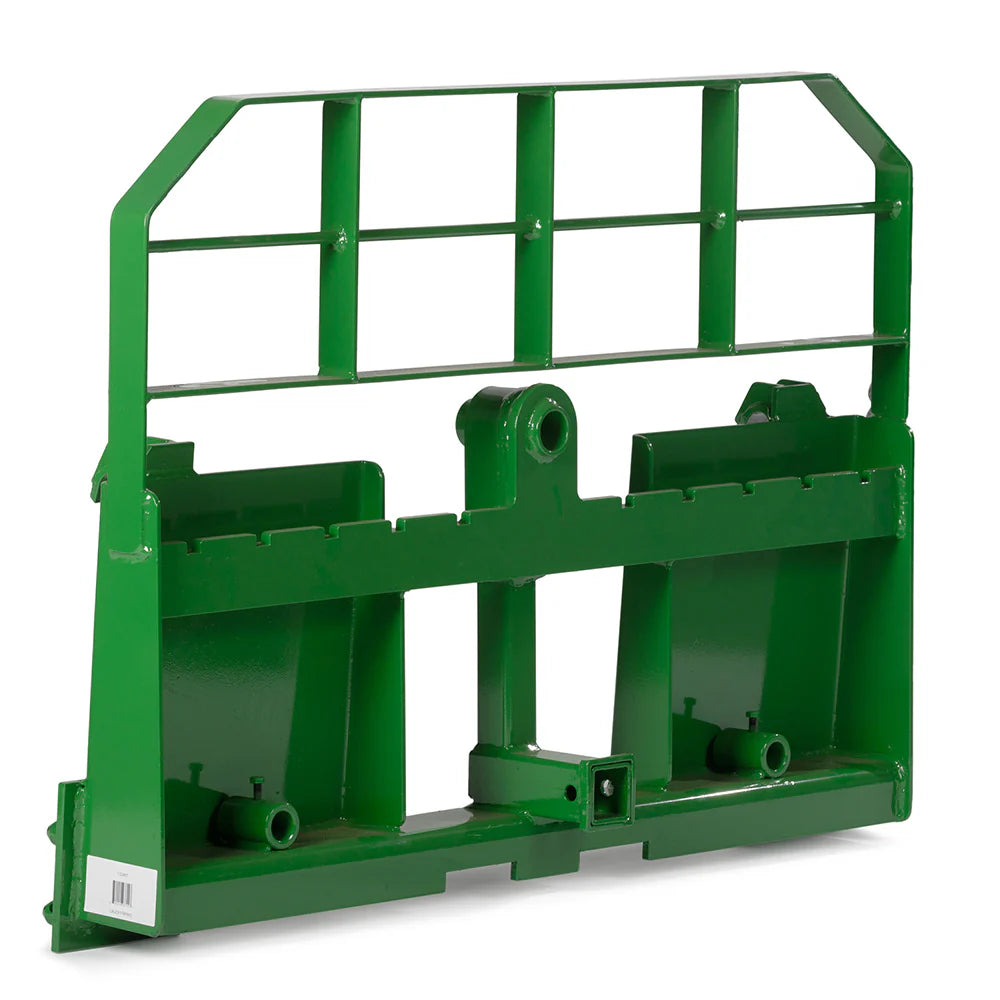 Titan Attachments Pro Series Pallet Fork Frame | 6,000 lb Frame | 36″–60″ Class II Blades | Hay Spear Sleeves + 2″ Hitch | 45–90 HP | For Tractors