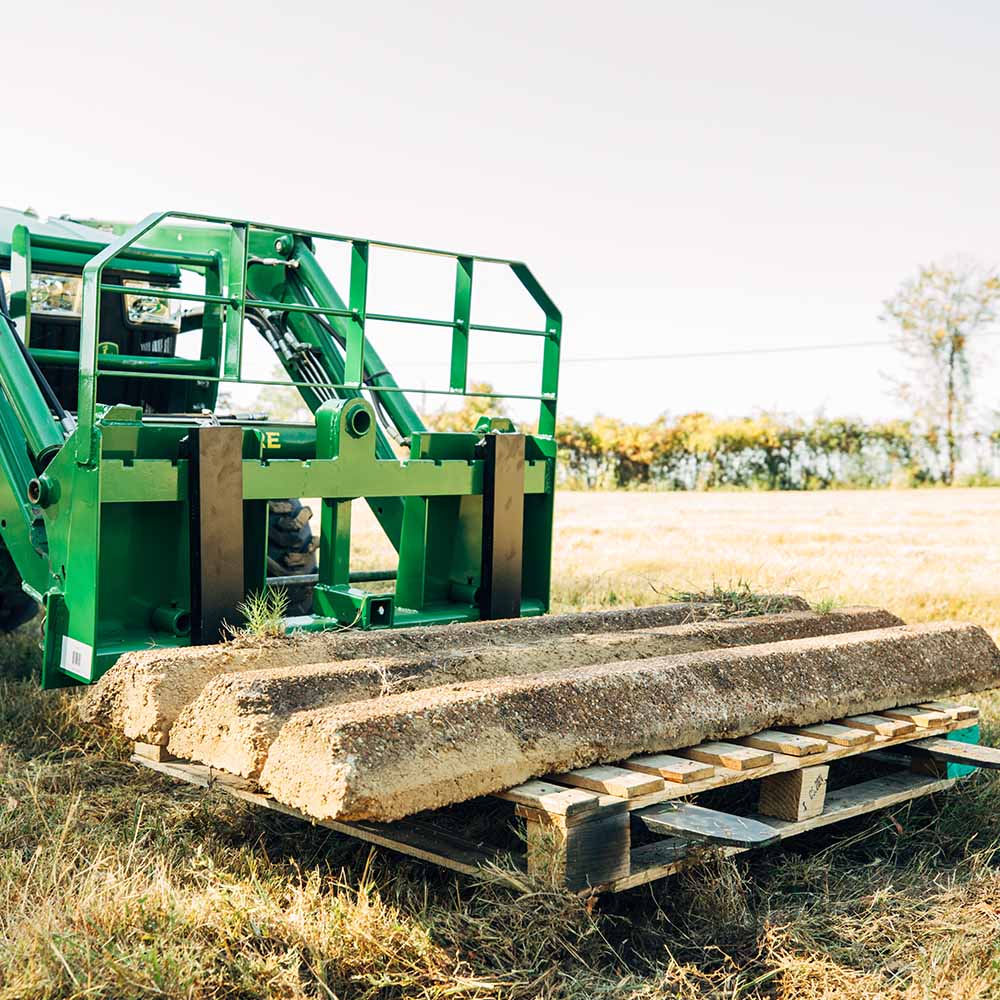 Titan Attachments Pro Series Pallet Fork Frame | 6,000 lb Frame | 36″–60″ Class II Blades | Hay Spear Sleeves + 2″ Hitch | 45–90 HP | For Tractors