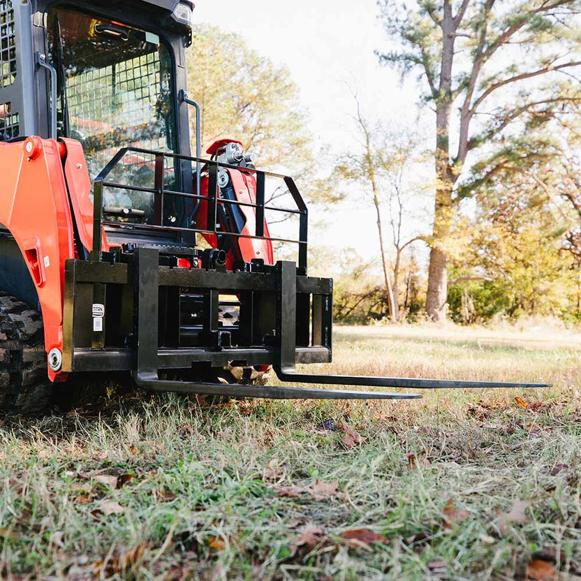 Titan Attachments Pro Series Pallet Fork Frame | Wide 72″ Design | Class II Fork Mount | 5,000 lb Center Load | Oil Flow: 12–18 GPM | For Skid Steers