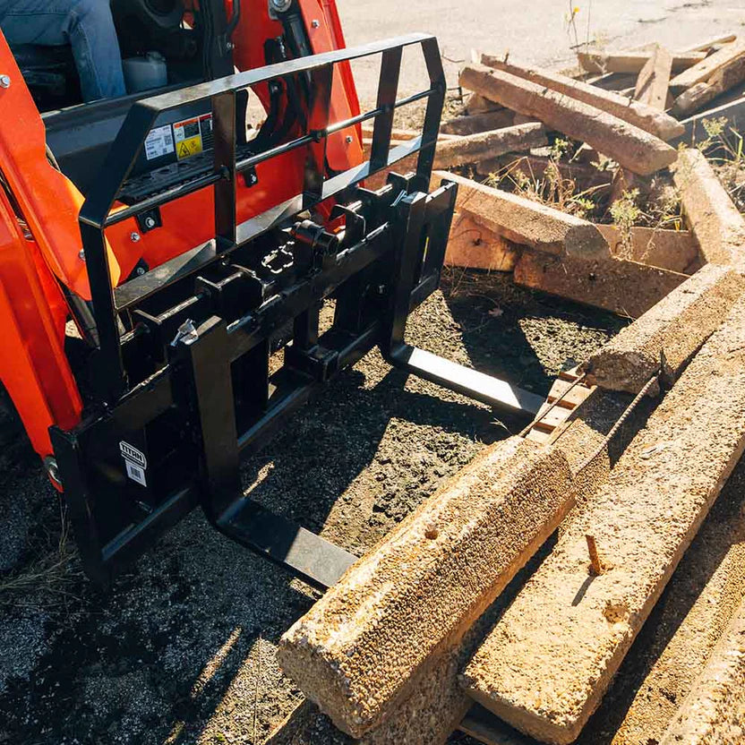 Titan Attachments Pro Series Pallet Fork Frame | Wide 72″ Design | Class II Fork Mount | 5,000 lb Center Load | Oil Flow: 12–18 GPM | For Skid Steers