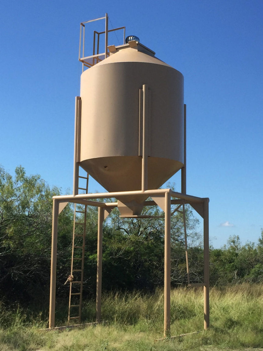 AWS Blind | Overhead Round Feed Bin | 14 & 28 Ton Silos | Gravity Flow | 10' Clearance | Heavy-Duty 10-Gauge Steel | For Ranches, Hunting Properties & Wildlife Management