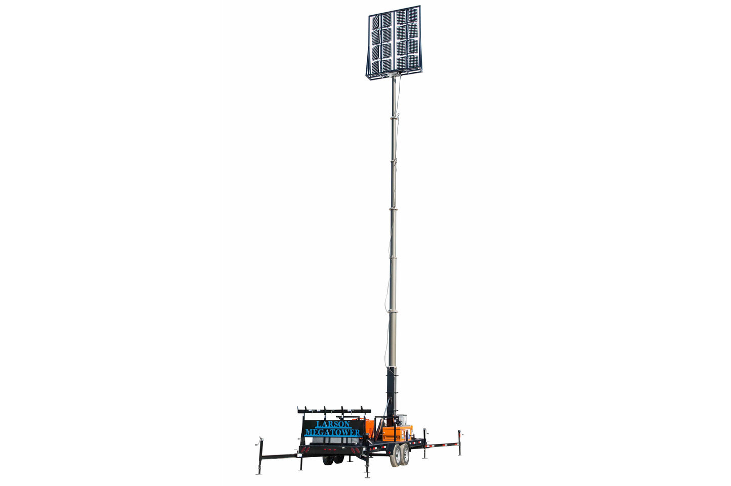 Larson Electronics 50' Pneumatic Megatower™ on 21 Foot Trailer - 11KW Genset - 110 Gallons - Lights NOT Included