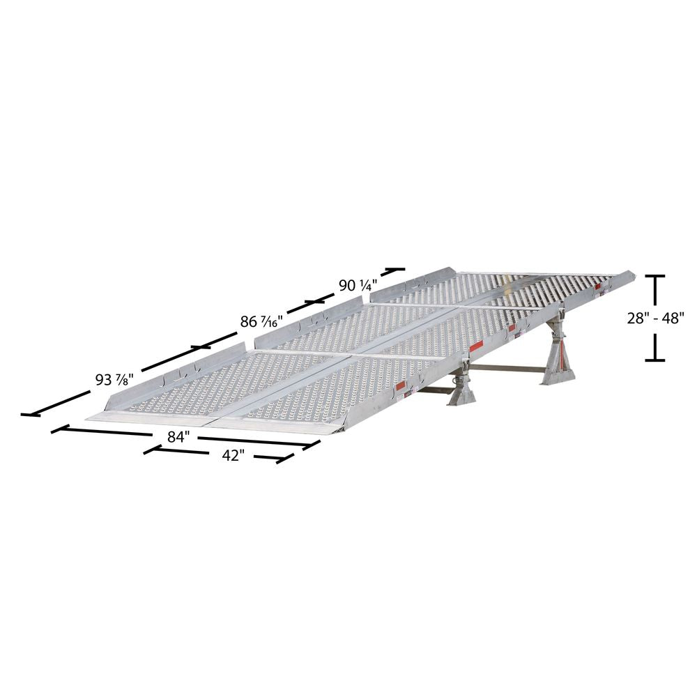 Heavy Duty Ramps | Modular Yard Ramp System | Model 15-84-270-06-MYR | Width 84" Inches | Adjustable Height 15"–48" | Horsepower 23 HP | For Box Trucks, Trailers & Loading Docks