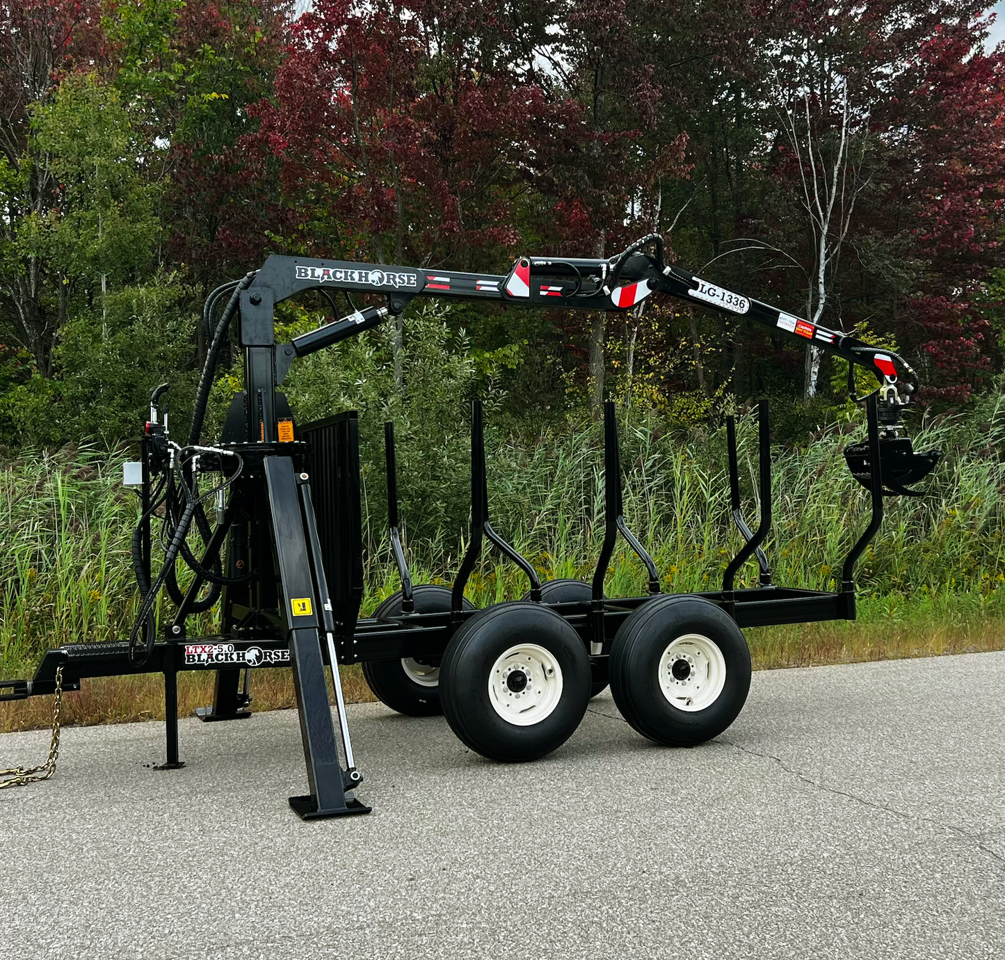 Black Horse | Model LTX2-3.0 Forestry Trailers With Model LG-1131 Log Loaders | For 30 HP Tractors