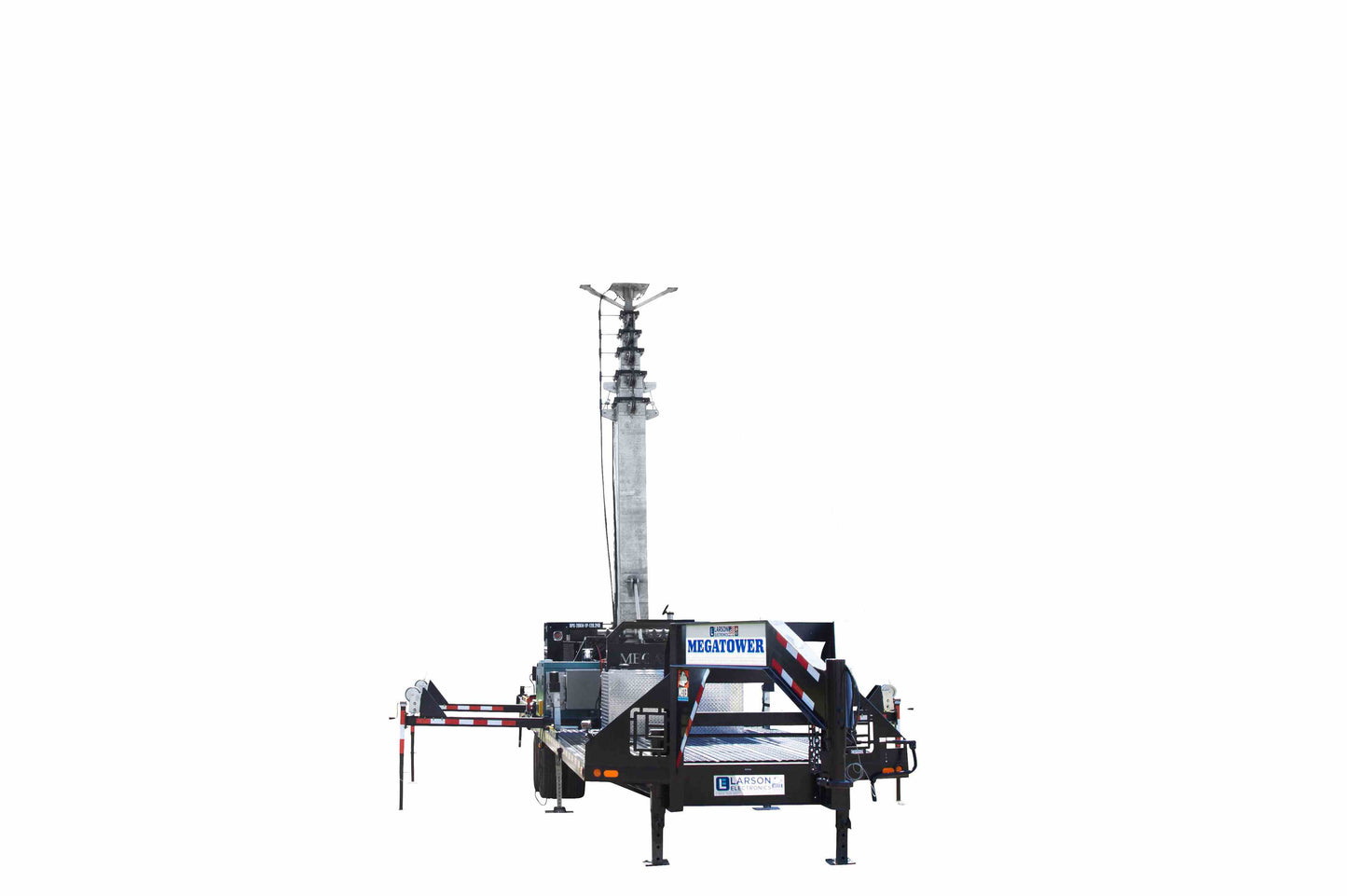 Larson Electronics 112' Hydraulic Megatower™ Mast - 33' Trailer - 20KW Genset - Auto Retract - Mounting Platform